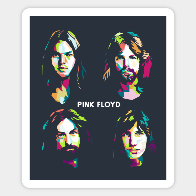 Pink Floyd In Wpap Pop Art Magnet by Hanafi